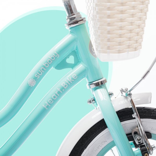 Rower Dziecięcy Heart Bike 16" Miętowy Regulacja Wysokości Boczne